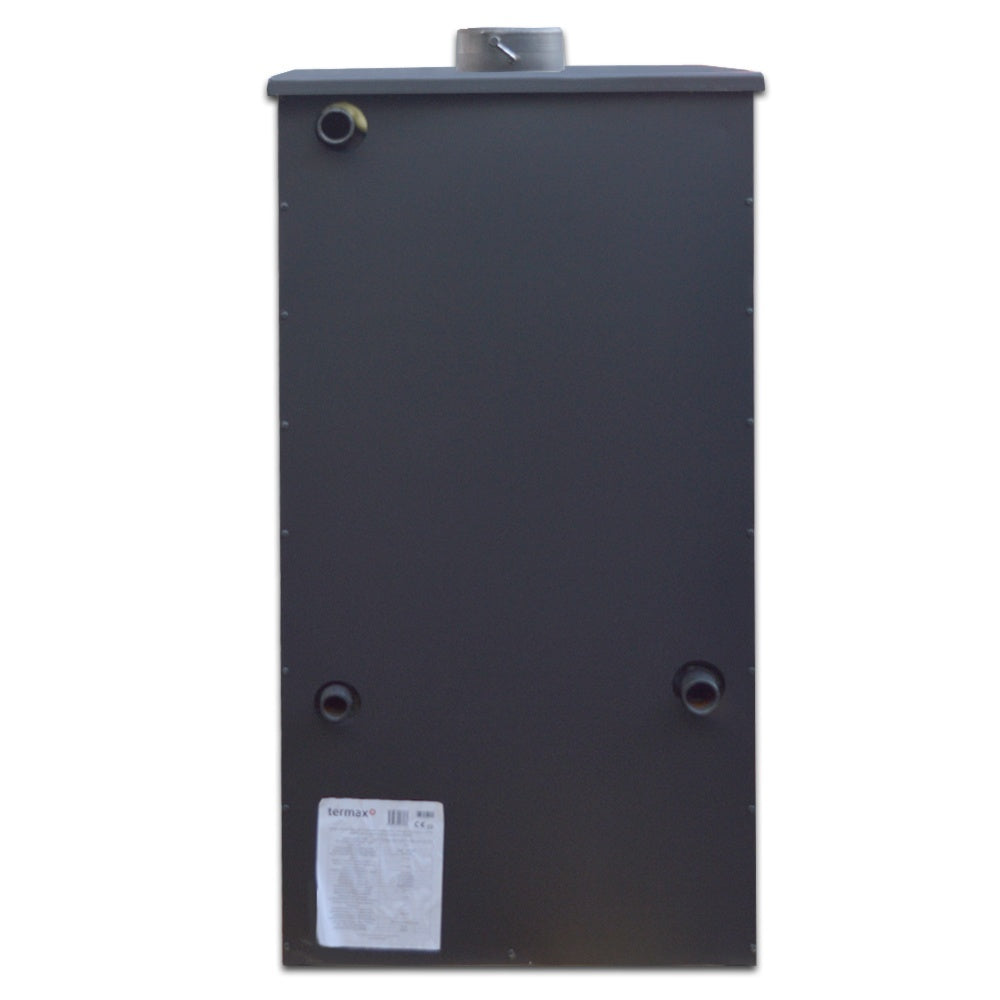Termosoba pe lemn Termax Robot Special, 24.43 kW, cuptor integrat, randament 85.10%, 155 m², Negru