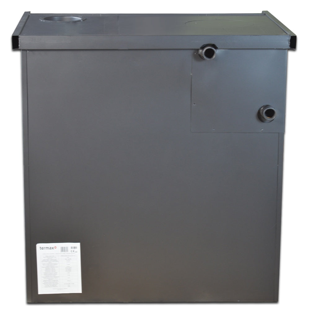 Termosoba pe lemn Termax Voinic, 12.05 kW, evacuare pe dreapta, cuptor integrat, randament 85.29%, 80 m², Antracit
