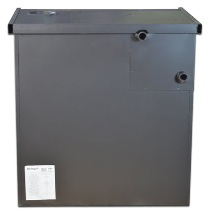 Termosoba pe lemn Termax Voinic, 12.05 kW, evacuare pe dreapta, cuptor integrat, randament 85.29%, 80 m², Antracit
