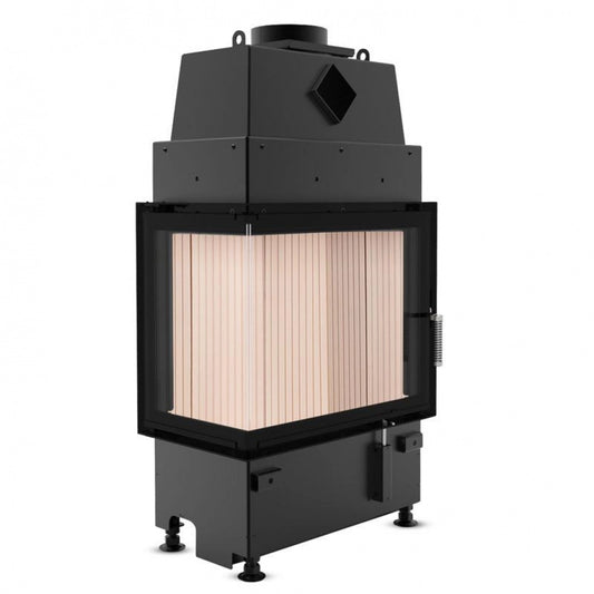 Focar semineu Hoxter ECKA 60/35/50 SL - SLIM + rama montaj + samota si manere negre