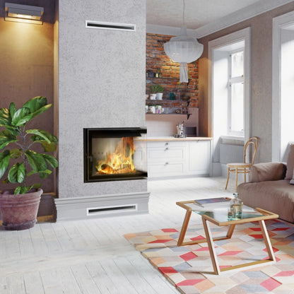 Focar semineu  S80 DECO - STICLA DREAPTA - Samota neagra
