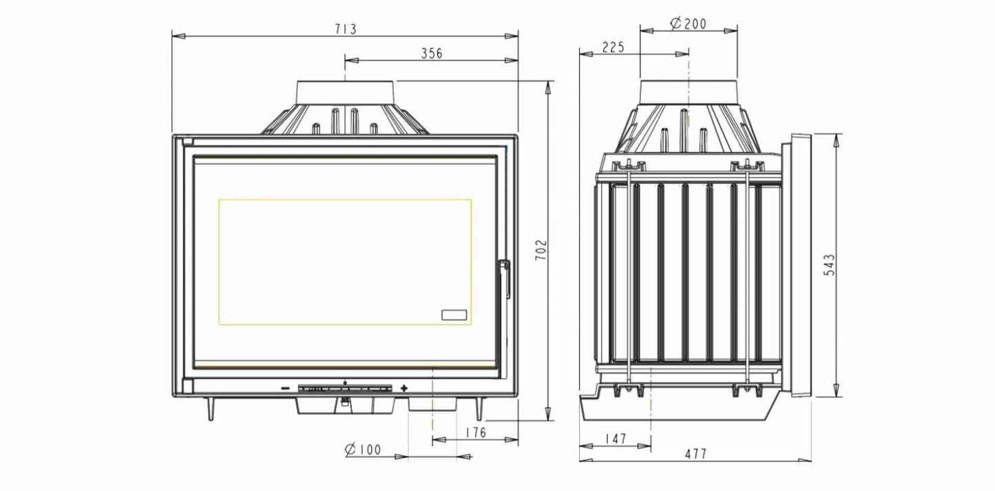 Focar semineu fonta Grand Angle 700