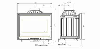 Focar semineu fonta Grand Angle 700