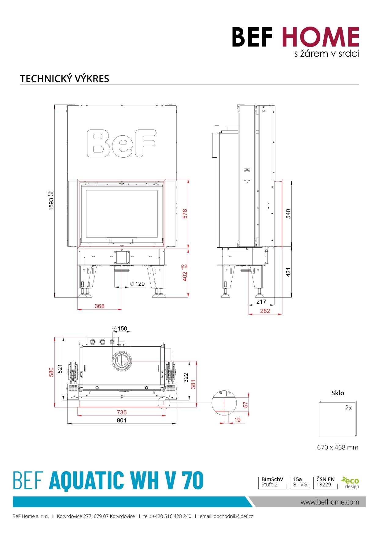 Focar centrala Bef Aquatic WH V 70