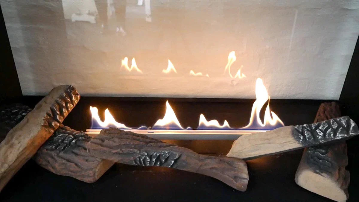 Set 5 Piese Lemne Decorative din Ceramică pentru Șeminee Bioetanol