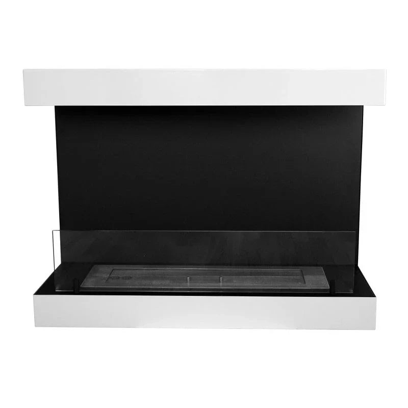 Dakota Alb - Biofoc de Perete pe Colț, 80 cm, 3 Fețe