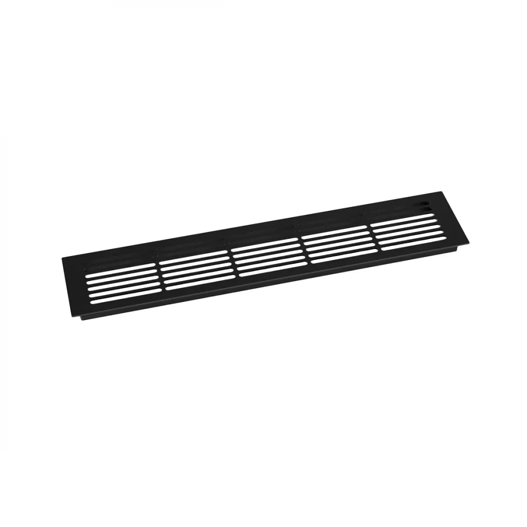 Grilaj de Ventilație Negru - 50x10 cm - 214 cm² - Soluție Ideală pentru Convecție Aer