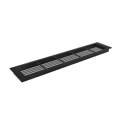 Grilaj de Ventilație Negru - 50x10 cm - 214 cm² - Soluție Ideală pentru Convecție Aer