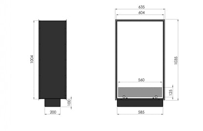 Șemineu cu bioetanol Infire 2 Side 1000 SLIM VERTICAL Rezervor 1 l