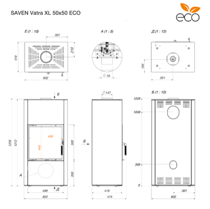 Soba SAVEN Vatra XL 50×50 ECO