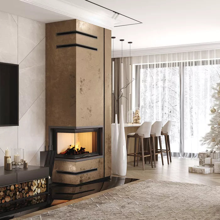 Șemineu SAVEN Energy Up 75х50х47L (15,1 kW) ECO Ghilotină – Sticlă laterală stânga
