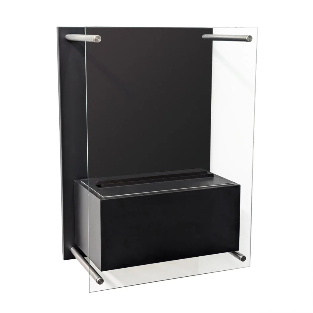 Șemineu Electric ScandiFlames Yosemite, Montat pe Perete, Negru, cu Aburi de Apă - Flacără Realistă și Control de la Distanță